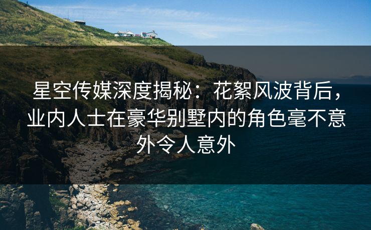 星空传媒深度揭秘:花絮风波背后,业内人士在豪华别墅内的角色毫不意外令人意外 星空传媒深度揭秘:花絮风波背后,业内人士在豪华别墅内的角色毫不意外令人意外