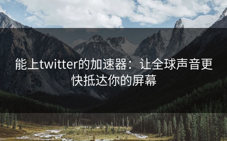 能上twitter的加速器：让全球声音更快抵达你的屏幕